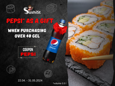 Pepsi 500ml as a gift 22.04-31.05.2024